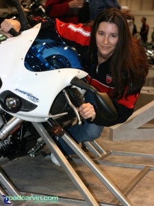 2008 Buell Firebolt XB12R - Hang On!: Show attendee having fun on the 2008 Buell Firebolt XB12R.